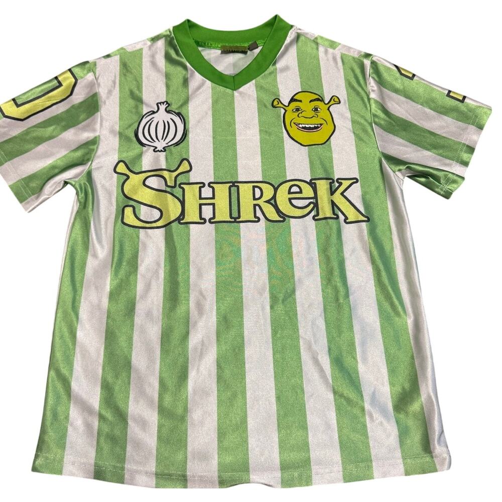 Shrek Men’s Jersey Dreamworks Licensed XS Striped White Green